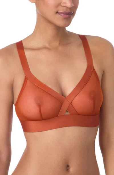 Dkny Sheers Wireless Bralette In Brown