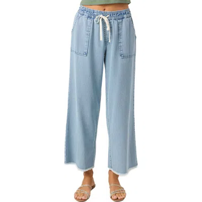 O'neill Juniors' Sevie Cotton Wide Led Denim Pants In Blue