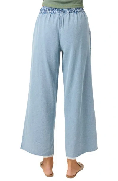O'neill Juniors' Sevie Cotton Wide Led Denim Pants In Blue