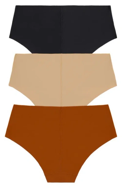 Dkny Litewear Cut Anywhere Assorted 3-pack Hipster Briefs In Multi