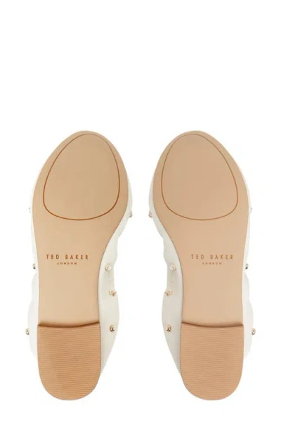 Ted Baker Lottie Studded Ballet Flat In White