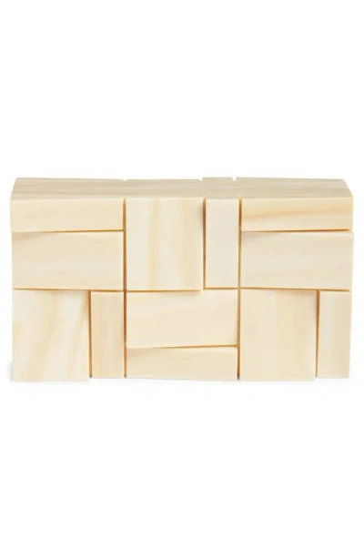 Cult Gaia Galleria Geometric-block Clutch Bag In White