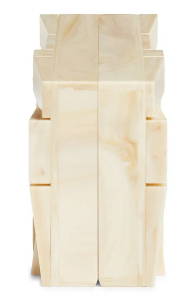 Cult Gaia Galleria Geometric-block Clutch Bag In White