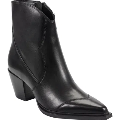 Marc Fisher Ltd Women's Giulie Western Leather Ankle Bootie In Black