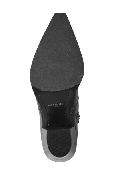 Marc Fisher Ltd Women's Giulie Western Leather Ankle Bootie In Black