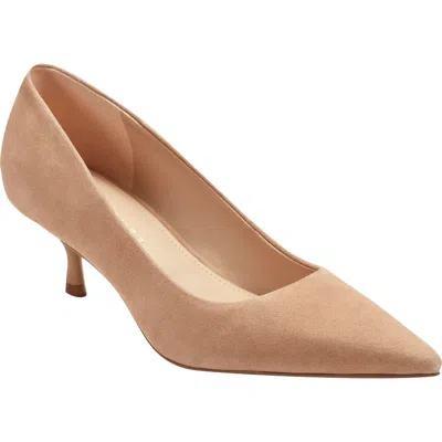 Marc Fisher Ltd Calynna Pointed Toe Kitten Heel Pump In Neutral