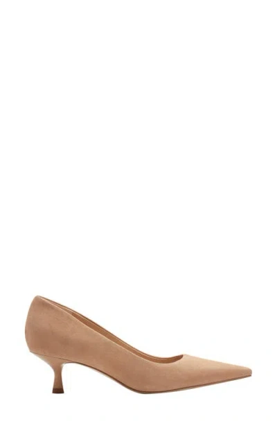 Marc Fisher Ltd Calynna Pointed Toe Kitten Heel Pump In Neutral