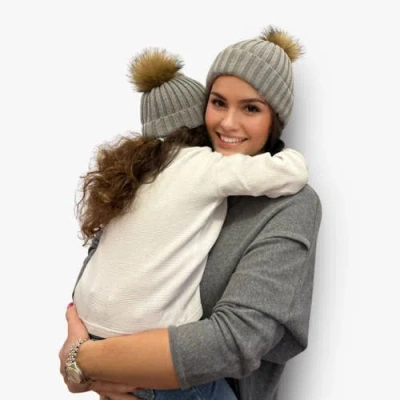 Accouchée Mom N Me Beanie Set In Gray
