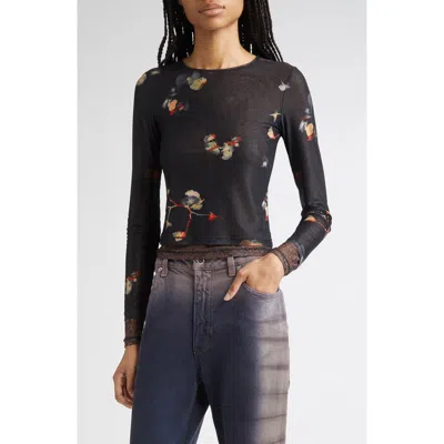 Eckhaus Latta Duet Double Layer Micromesh Top In Black