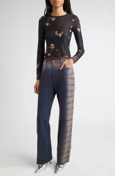 Eckhaus Latta Duet Double Layer Micromesh Top In Black