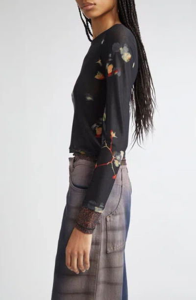 Eckhaus Latta Duet Double Layer Micromesh Top In Black