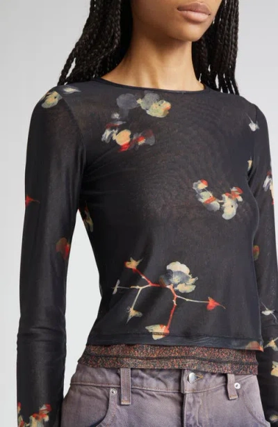 Eckhaus Latta Duet Double Layer Micromesh Top In Black