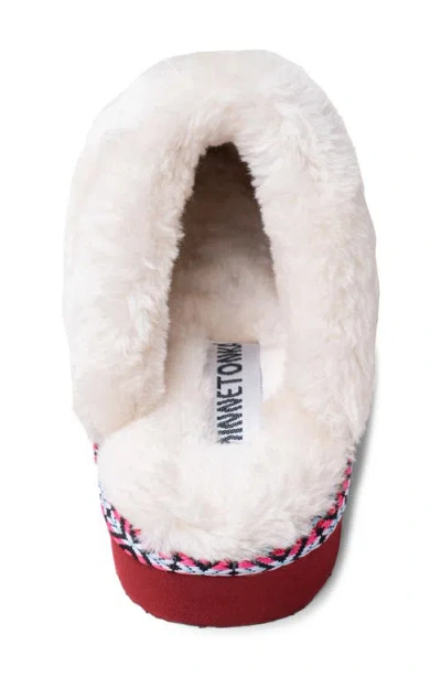 Minnetonka Cerise Faux Fur Slipper In Multi