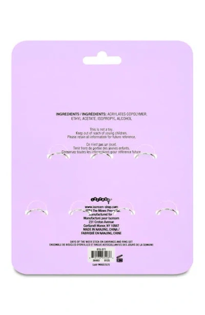 Iscream Days Of The Week Stick-on Earrings & Rings In Pink