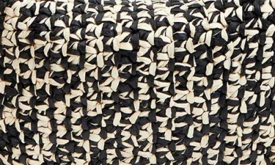 Clare V . Lune Fringed Raffia Shoulder Bag In Multi