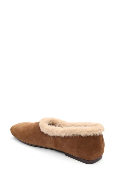 Ash Bianca Faux Fur Lined Ballet Flat In Brown