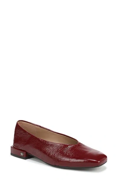Sam Edelman Kasey Square-toe Ballet Flats In Burgundy