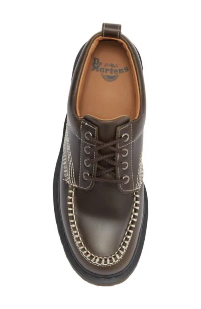Dr. Martens Lace-up "lowell Moc Toe" In Green