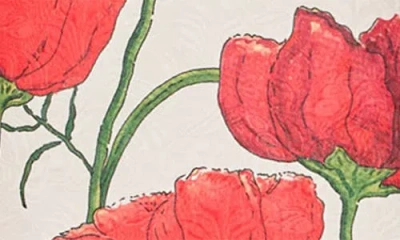 Milly Orion Red Peony Jacquard Strapless Dress In Multi