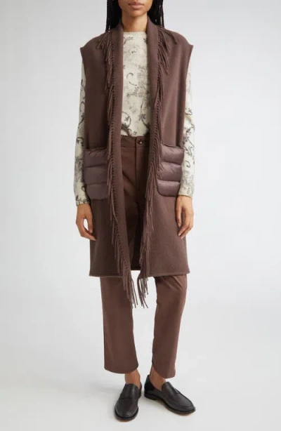 Herno Beige Warmy And Nylon Waistcoat In Brown