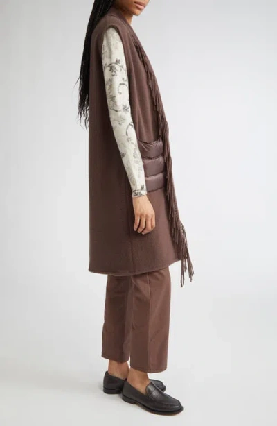 Herno Beige Warmy And Nylon Waistcoat In Brown