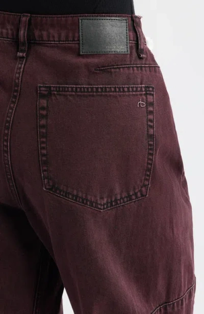 Rag & Bone Charlie Super High Waist Crop Barrel Jeans In Burgundy
