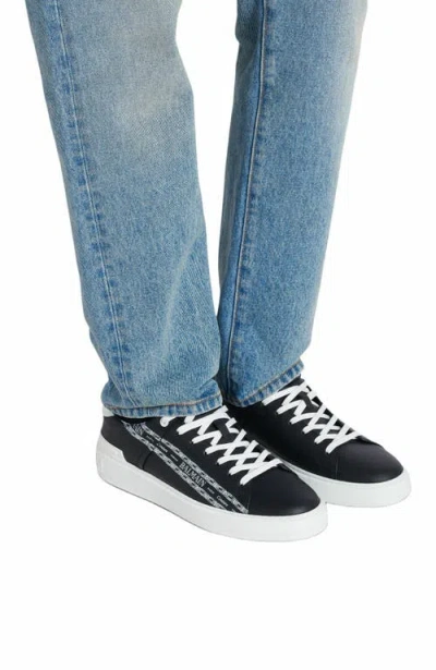 Balmain B-court Printed Calfskin Trainers In Black