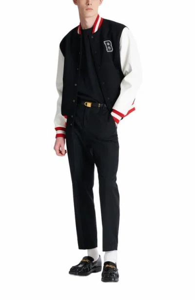 Balmain Black Cotton T-shirt In Black