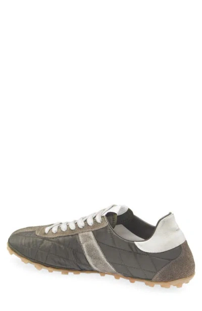 Maison Margiela Quilted-texture Sneakers With Rugged Sole And Suede Overlays In Green