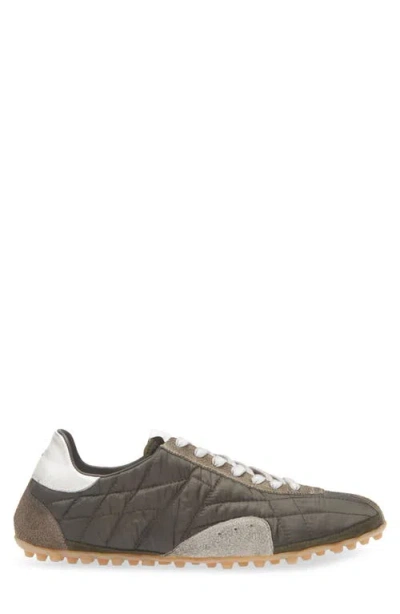 Maison Margiela Quilted-texture Sneakers With Rugged Sole And Suede Overlays In Green