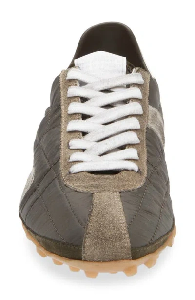 Maison Margiela Quilted-texture Sneakers With Rugged Sole And Suede Overlays In Green