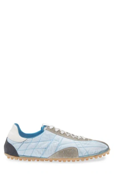 Maison Margiela Quilted Low-top Sneakers With Suede Overlays And Gum Rubber Sole In Blue
