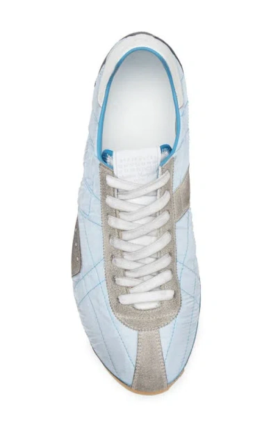Maison Margiela Quilted Low-top Sneakers With Suede Overlays And Gum Rubber Sole In Blue