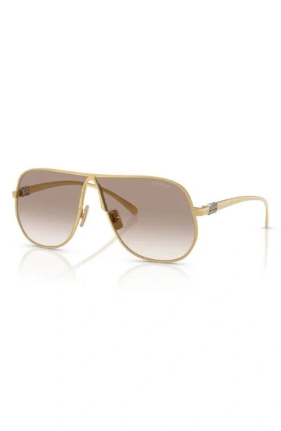 Miu Miu Mu A56s Metal Aviator Sunglasses In Gold