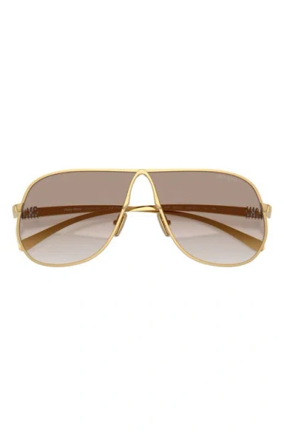 Miu Miu Mu A56s Metal Aviator Sunglasses In Gold