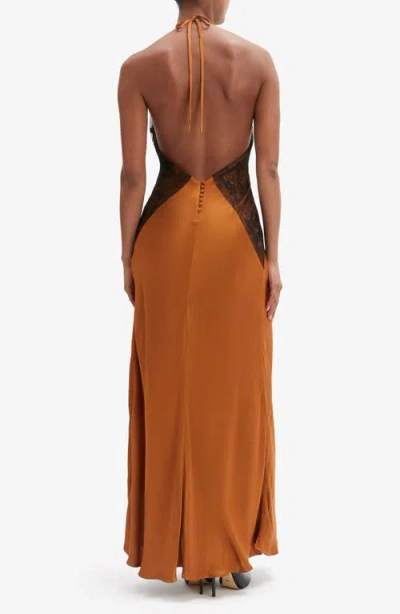 Bardot Estrella Halter Maxi Dress In Toffee
