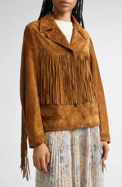 Golden Goose Deluxe Brand Women Olinda Suede Jacket In Brown