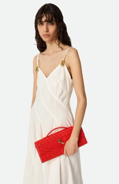 Bottega Veneta Long Andiamo Clutch Bag With Handle In Orange