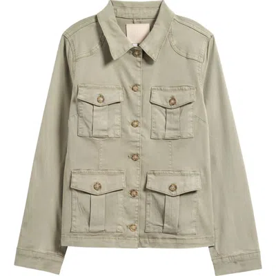 Paige Stacey Button-up Military Jacket In Green