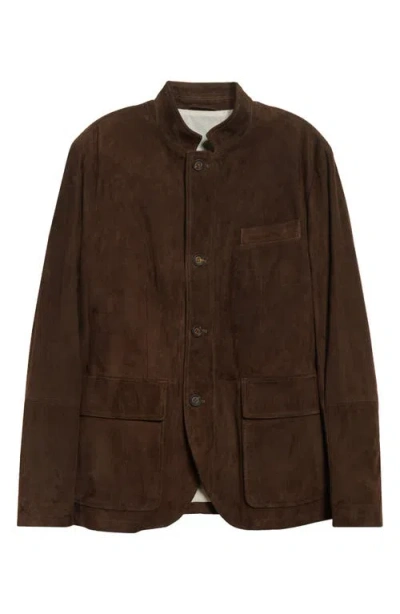 Eleventy Suede Jacket In Brown