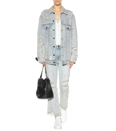 Shop Alexander Wang Grind High-rise Cropped Flared Jeans In Lleach