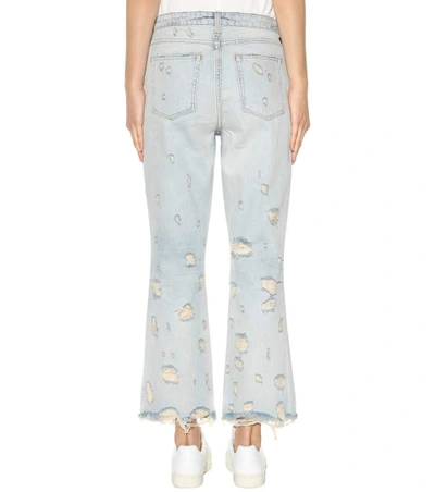 Shop Alexander Wang Grind High-rise Cropped Flared Jeans In Lleach