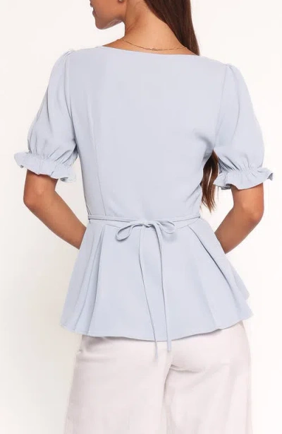 Petal And Pup Petal & Pup Kameran Peplum Top In Blue
