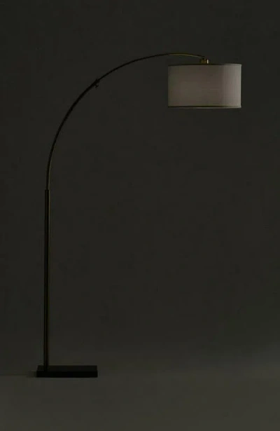 Brightech Logan Brass Led Marble Arc Floor Lamp In Gold