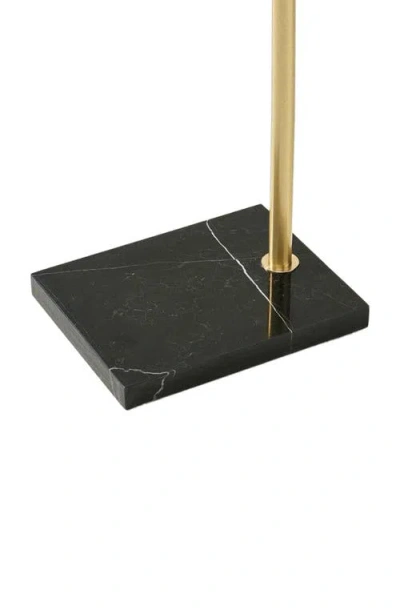 Brightech Logan Brass Led Marble Arc Floor Lamp In Gold