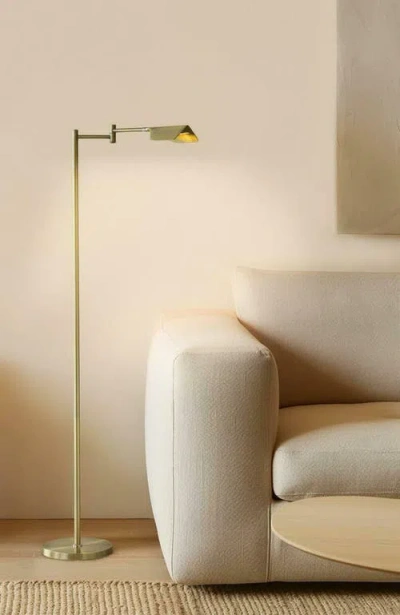 Brightech Leaf Brass Led Floor Lamp In Gold