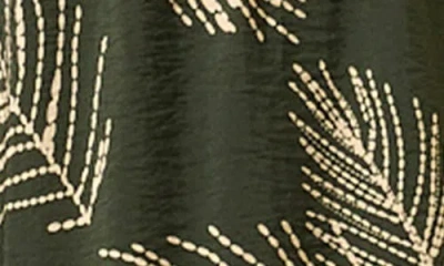 Estelle Palmer Leaf Print Midi Dress In Green