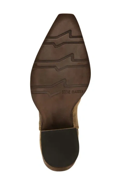 Steve Madden Albany Western Boot In Brown