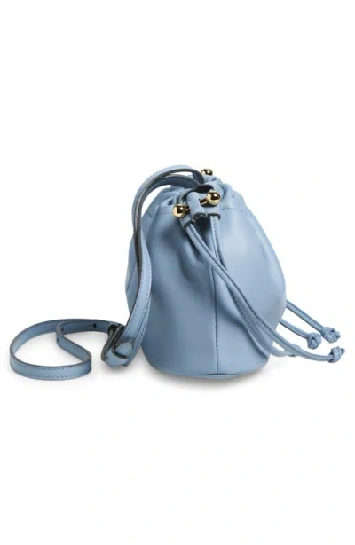 Strathberry Drawstring Napa Leather Drawstring Bucket Bag In Blue