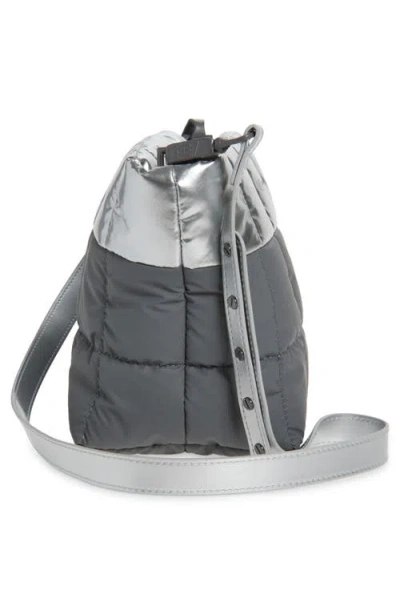 Veecollective Porter Colorbock Recycled Nylon Clutch In Silver